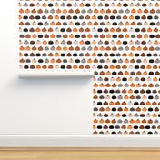 Fall fruit geometric pumpkin design scandinavian style halloween print black and white orange