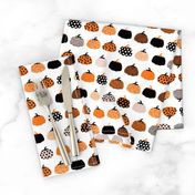 Fall fruit geometric pumpkin design scandinavian style halloween print black and white orange