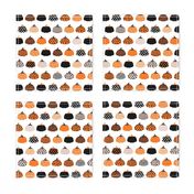 Fall fruit geometric pumpkin design scandinavian style halloween print black and white orange