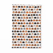 Fall fruit geometric pumpkin design scandinavian style halloween print black and white orange