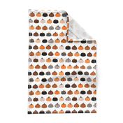 Fall fruit geometric pumpkin design scandinavian style halloween print black and white orange