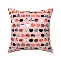 Fall fruit geometric pumpkin design scandinavian style halloween print pink orange