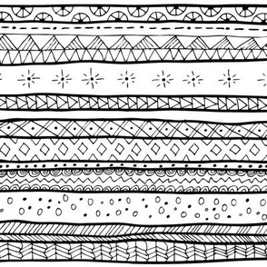 Mudcloth Tribal Doodle Stripe Large