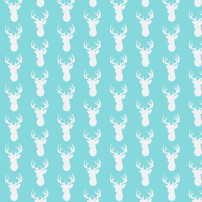 Deer Silhouette in Aqua and White