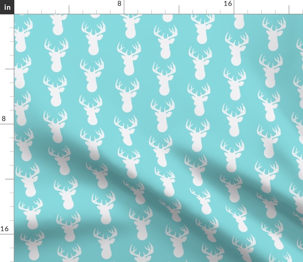 Deer Silhouette in Aqua and White