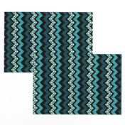 Starry Night Chevron  and Black Stripe