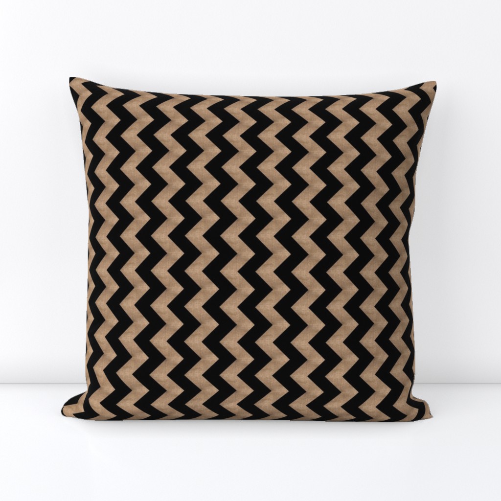 Black Chevron + Rustic Burlap