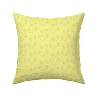 Cool Spring Green Oriental Tussocks on Buttery Yellow - Medium Scale