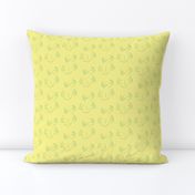 Cool Spring Green Oriental Tussocks on Buttery Yellow - Medium Scale