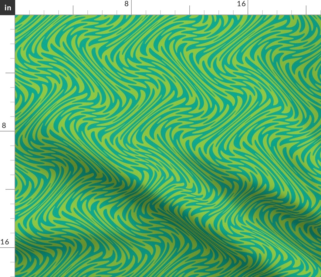 feather swirl in lime and aqua