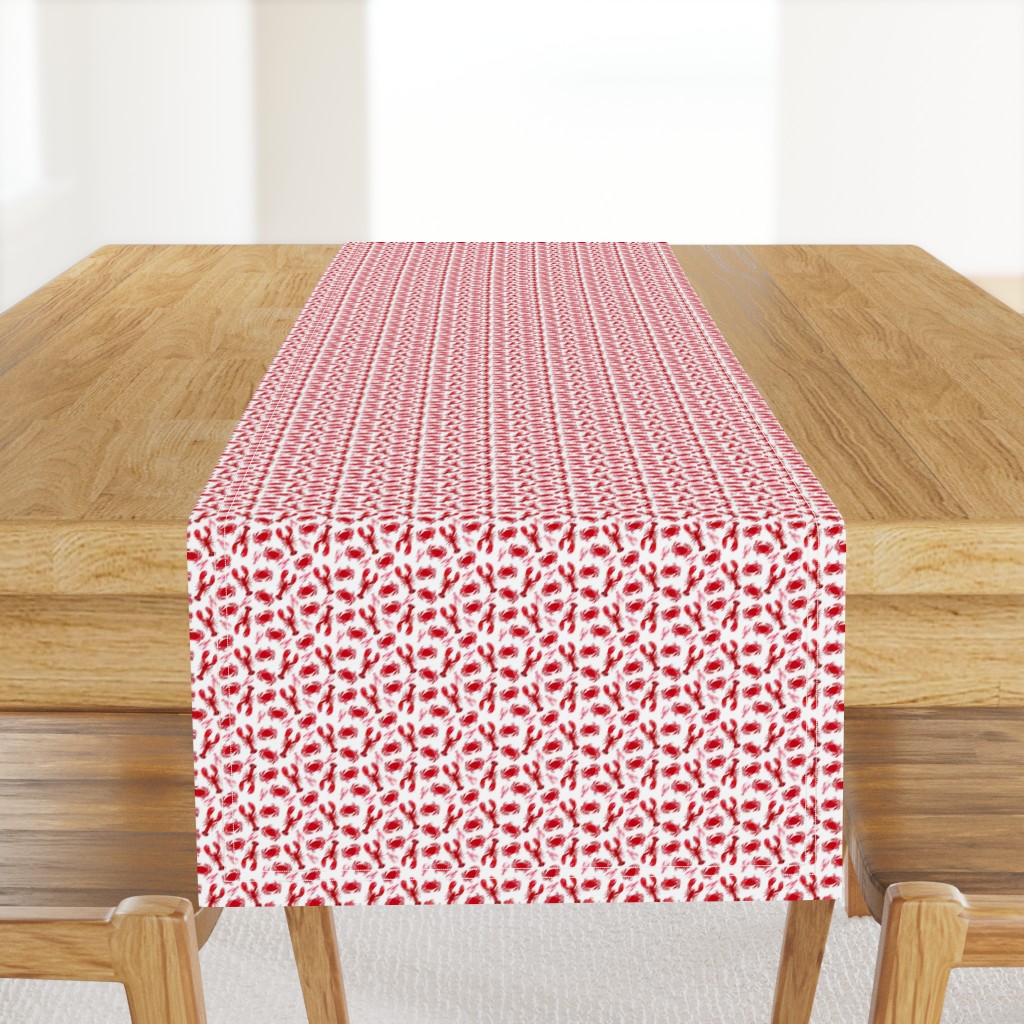 crabs and lobsters // ocean mini print super tiny ocean white red nautical summer