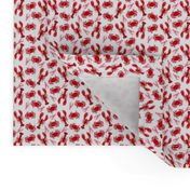 crabs and lobsters // ocean mini print super tiny ocean white red nautical summer
