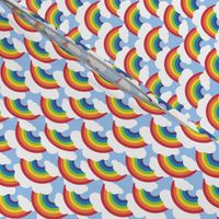 1.5" small circle rainbow - blue skies