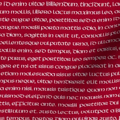 Lorem Ipsum - white on crimson