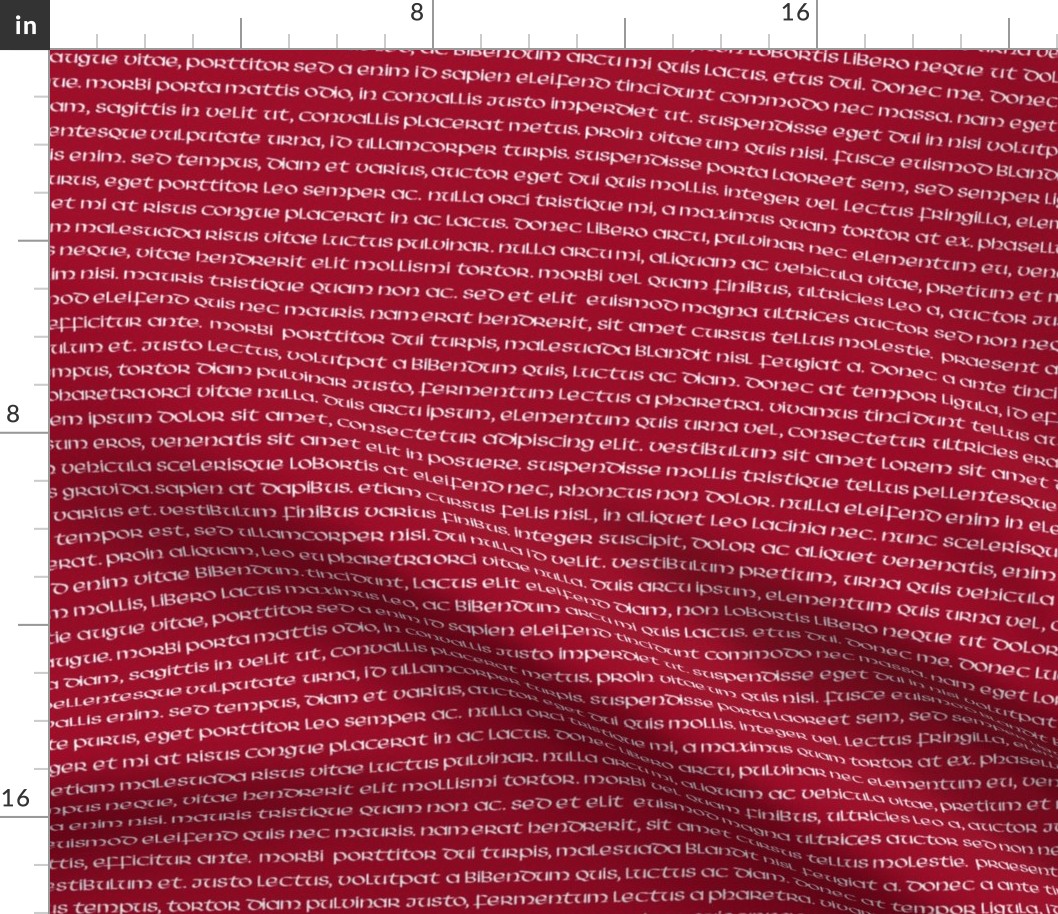 Lorem Ipsum - white on crimson