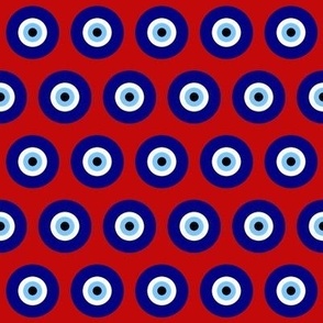 Red Evil Eye Fabric, Wallpaper and Home Decor