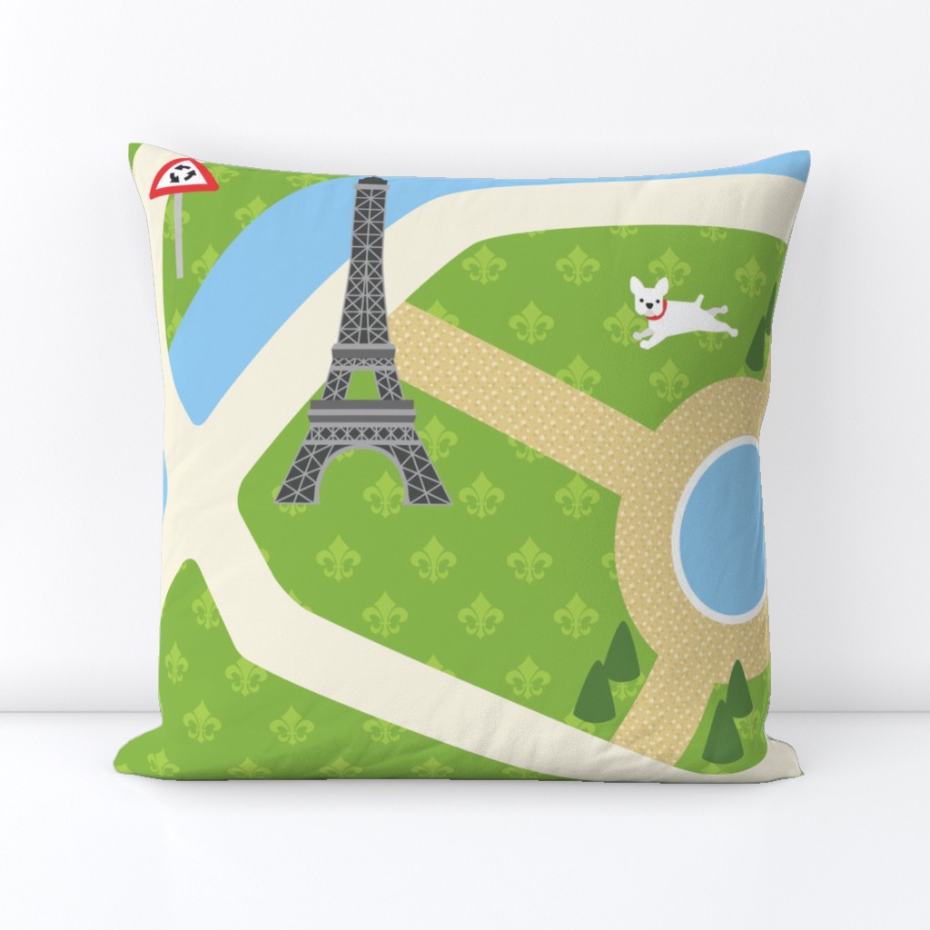 Map of Paris - 58" Cotton Twill playmat