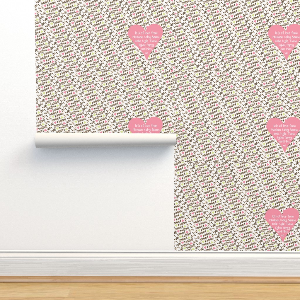 personalised name design - minky love Wallpaper | Spoonflower