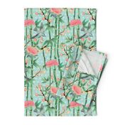 Bamboo, Birds and Blossoms on soft blue - small