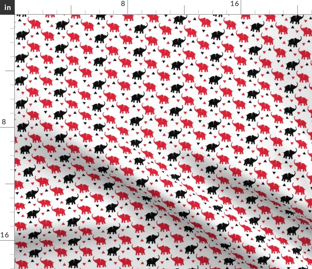 Elephants & Triangles - Red / Black / White - Small Scale
