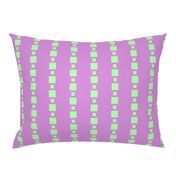 JP25 - Medium- Floating Check Stripes in Lilac Pink and Mint Green