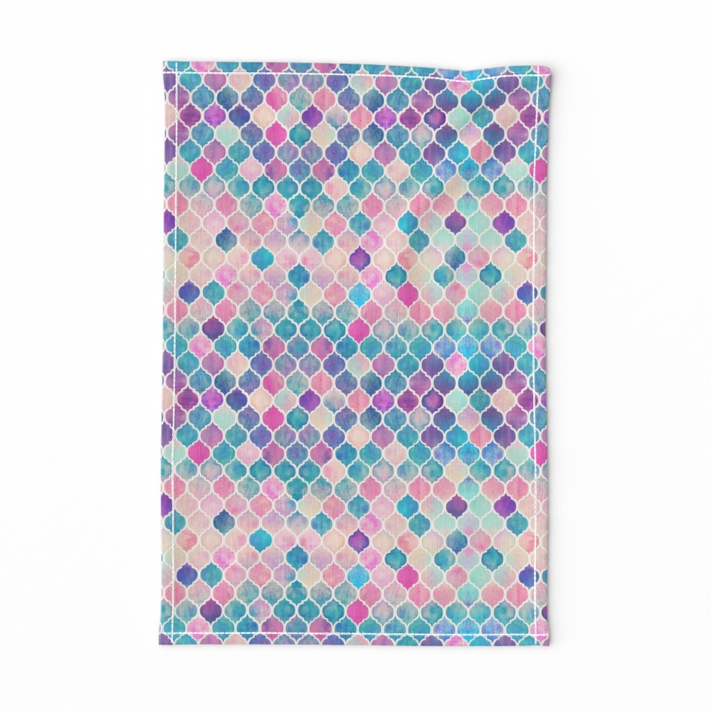 Rainbow Pastel Watercolor Moroccan Pattern extra small