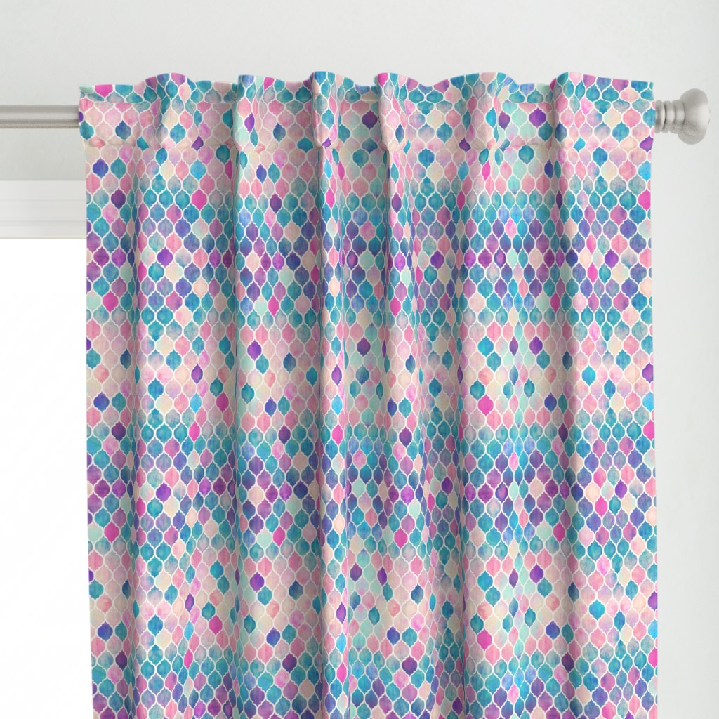 Rainbow Pastel Watercolor Moroccan Pattern extra small