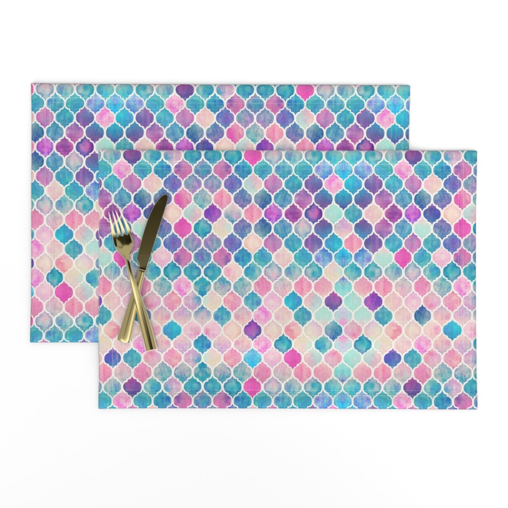 Rainbow Pastel Watercolor Moroccan Pattern extra small