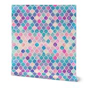 Rainbow Pastel Watercolor Moroccan Pattern extra small