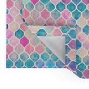 Rainbow Pastel Watercolor Moroccan Pattern extra small