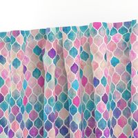 Rainbow Pastel Watercolor Moroccan Pattern extra small