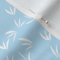 White Oriental Tussocks on Baby Blue - Medium Scale