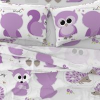 Baby woodland cut and sew in purple