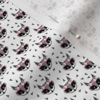 raccoon pink girly flowers spring white