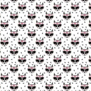 raccoon pink girly flowers spring white