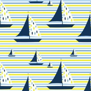 Summer Nautical Stripes & Sailboat 