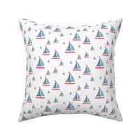 Pink and Blue Sailboats 