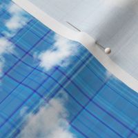 Blue Plaid with Clouds