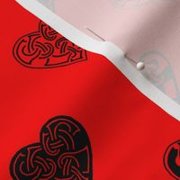 celt hearts fabric 2 red black