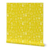 Cool kids alphabet abc design type text font fabric mustard yellow