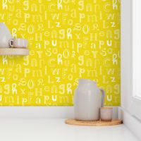 Cool kids alphabet abc design type text font fabric mustard yellow