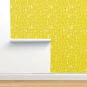 Cool kids alphabet abc design type text font fabric mustard yellow