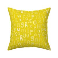 Cool kids alphabet abc design type text font fabric mustard yellow