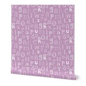 Cool kids alphabet abc design type text font fabric violet lilac