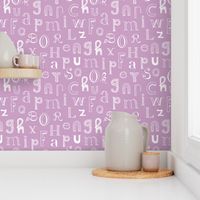 Cool kids alphabet abc design type text font fabric violet lilac