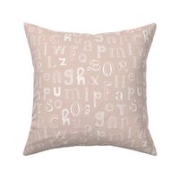 Cool kids alphabet abc back to school design type text font fabric gender neutral beige