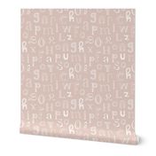 Cool kids alphabet abc back to school design type text font fabric gender neutral beige