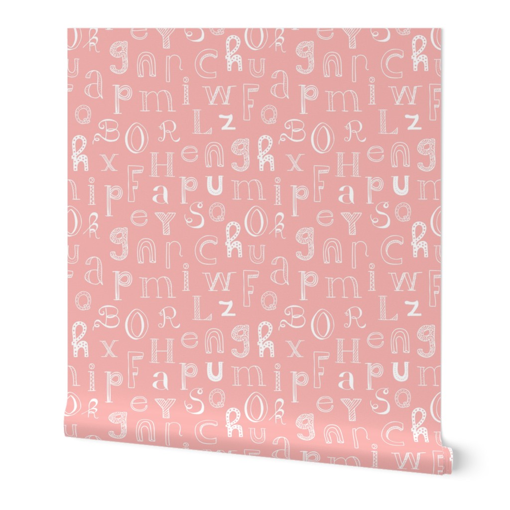 Cool kids alphabet abc back to school design type text font fabric pink