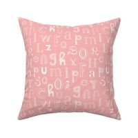 Cool kids alphabet abc back to school design type text font fabric pink