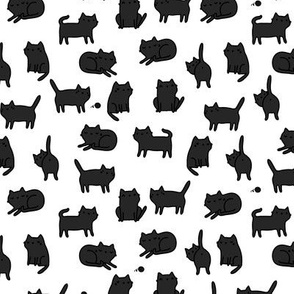 Black cats pattern MEDIUM scale